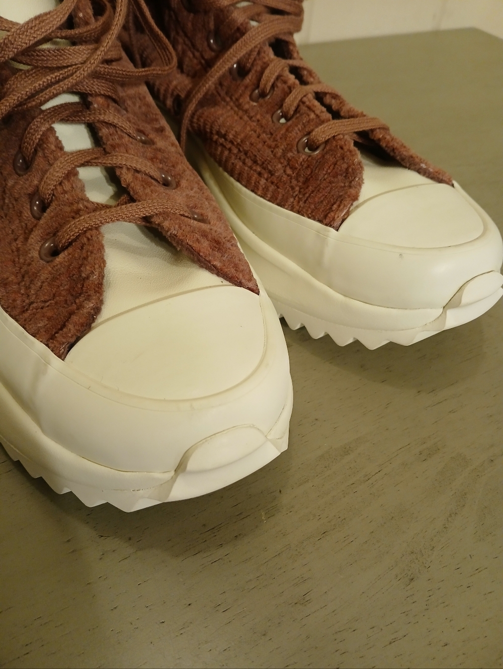 Converse 10 Platform Run Star Hike Chunky High-Top Mauve Purple Corduroy Shoes - Picture 14 of 15